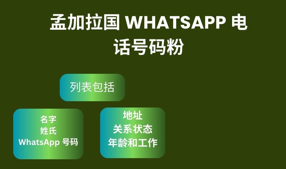 孟加拉国 Whatsapp 电话号码粉